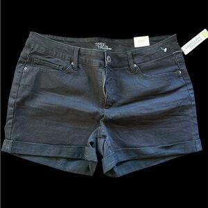 Time and Tru Black Jean Shorts Mid-Thigh Length